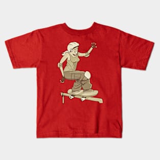 Woman Skateboarder Kids T-Shirt